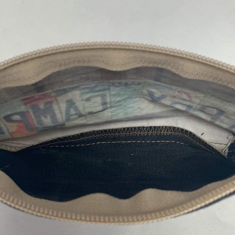 Happy Camper Zip Pouch Upcycled Canvas - Picture 5 of 5